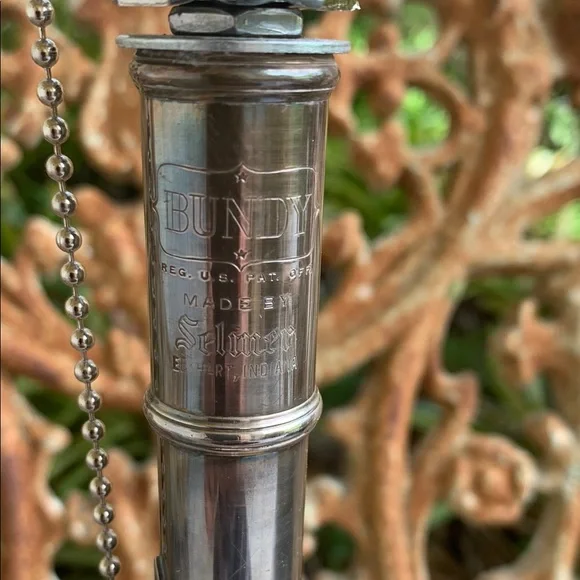 Vintage Bundy Made By Selmer Flute Unique Silver Lamp